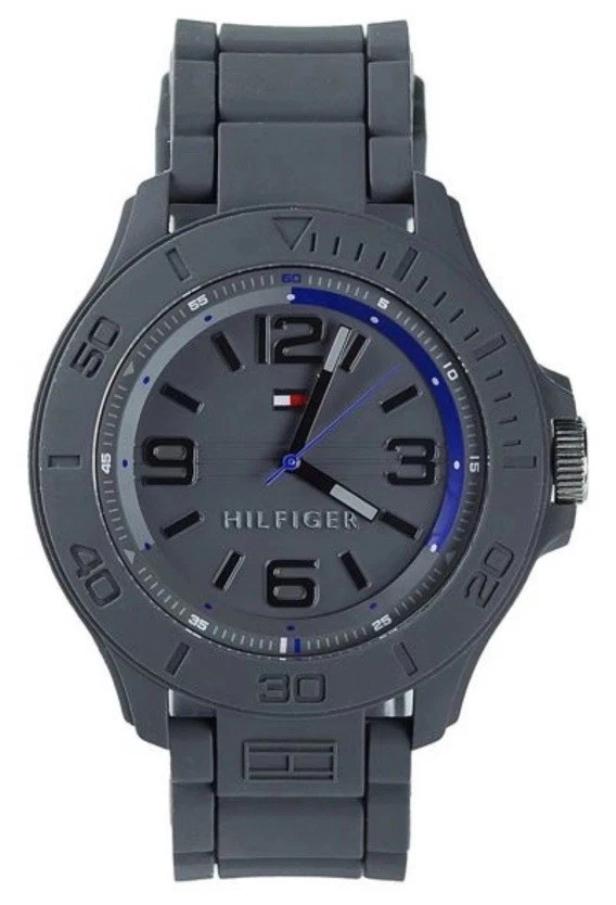 Tommy Hilfiger Men Gray Dial Silicone Band Watch F1186 - Image 1 of 1