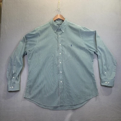 Camisa de vestir Ralph Lauren para hombre calce personalizado a rayas manga larga talla 17,5-34/35 Foto 1 de 4