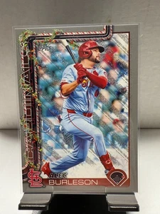 2025 Topps Holiday Alec Burleson #H64 Silver Glitter Parallel Cardinals - Imagen 1 de 2