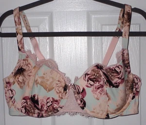 Sujetador Lane Bryant Cacique 40DD Ligeramente Forrado Balconette Francés Rosa Floral y Encaje - Imagen 1 de 7
