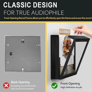 2 Pack Vinyl Record Album Display Frame Frames For Up To 20 Records 12x12 Inch - Picture 1 of 8