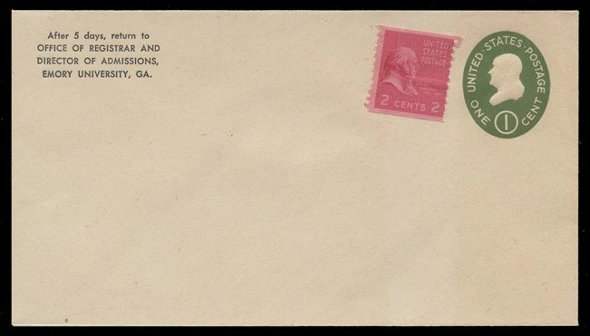U532a - UPSS #3282 - MINT ENVELOPE - SCARE SIZE/WMK - Image 1 of 3