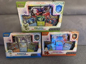 Pokémon 3 Paldea Kollektionen Felori, Kwaks und Krokel in Deutsch neu OVP - Bild 1 von 11