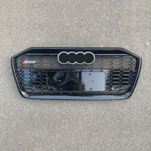 Para Audi A6 S6 C8 2019-2023 RS6 Estilo Anillo Negro Panal Parachoques Delantero Parrilla - Imagen 1 de 2