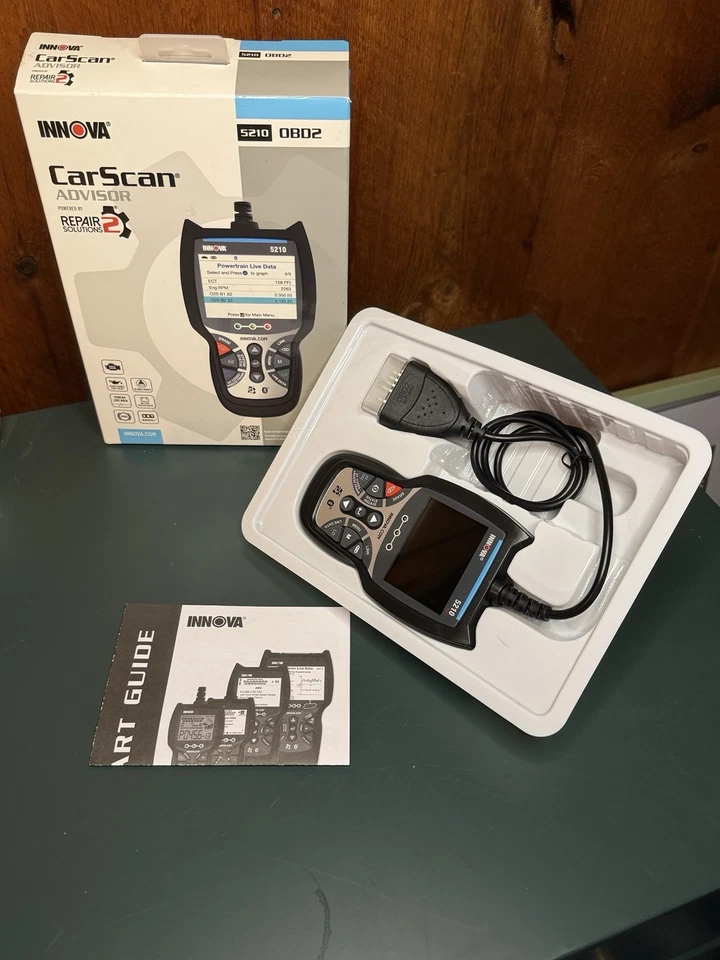 	Innova 5210 OBD2 Escáner y Lector de Código de Motor Probador de Batería Datos en Vivo Aceite	 Foto 1 de 4