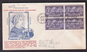 100th ANNIVERSARY OF PROGRESS WOMEN'S RIGHTS, F.D.C. 1948 - Picture 1 of 2