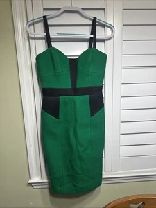 Original MILLY New York Green Black Color-block Wool Sheath Dress Size 2 - Picture 1 of 5