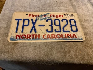 North Carolina NC First In Flight License Plate 2020 TPX 3928 - Picture 1 of 2
