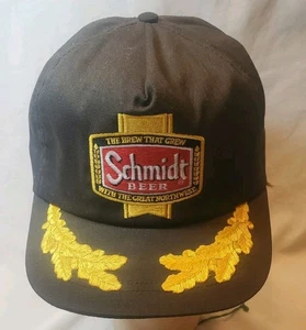 Cerveza Schmidt De Colección Años 70 Snapback Gorra Bordado Parche Hoja de Oro Hecho en EE. UU. - Imagen 1 de 16