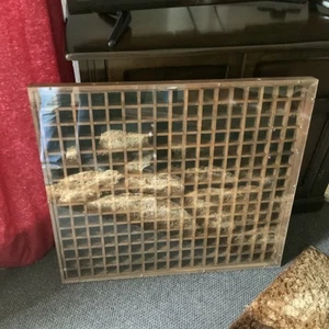 LARGE WOODEN WALL DISPLAY WALL HANGING UNIT WITH PERSPEX COVER 25.5” X 28.5” - Picture 1 of 14