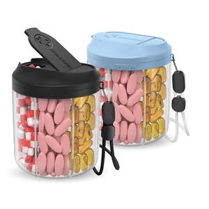 Pill Dispenser with 7 Large Compartments, Pill Organizer for Travel, Suppleme... - Picture 1 of 6