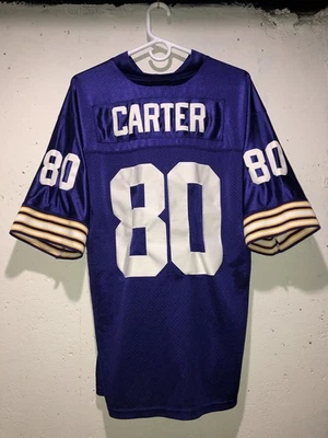 Camiseta deportiva RARA Cris Carter #80 de los Minnesota Vikingos Mitchell & Ness NFL cosida para hombre 48 Foto 1 de 4