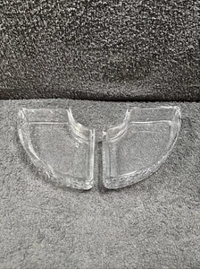 2 x Vanity Trays Crescent Moon Cut Glass Edge Vintage - Picture 1 of 8