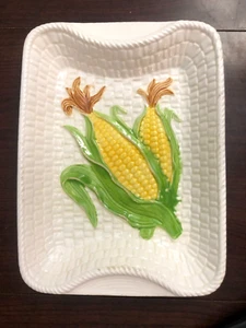 Vintage Corn On The Cob Large Serving Platter Hand Painted Japan - Picture 1 of 12