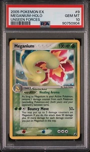 Pokemon Meganium HOLO 009 EX Unseen Forces PSA 10 GEM Mint NEW CERT LOW POP 39 - Picture 1 of 4
