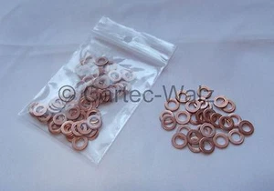 100 STÜCK Kupferringe  Kupferdichtring Dichtung Cu 5x9x1,0 mm DIN 7603 Form A - Bild 1 von 1