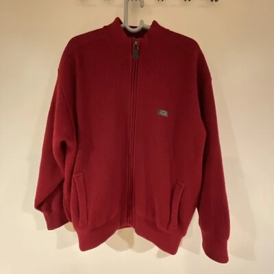 Suéter PAUL & SHARK YACHTING Para Hombre con Cremallera Talla XL 100% Pura Lana Nueva Rojo Acanalado Foto 1 de 4