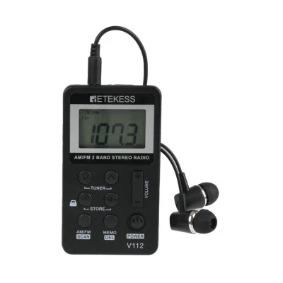 V112 Portable Pocket Digital LCD Radio,FM/AM Music Radio Stereo Rechargeable MP3 - Image 1 of 4