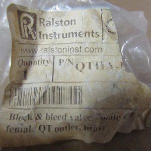 RALSTON, QTHA-BLB0-HC, BRASS BLOCK & BLEED VALVE, NEW! MAKE OFFER! - Picture 1 of 6