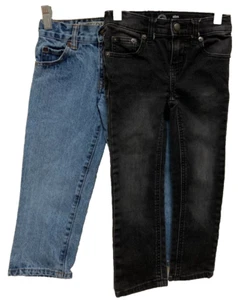 LOT of 2 Boys Denim Jeans-Arizona Blue & Wonder Nation Black (Size 4 Slim) - Picture 1 of 8