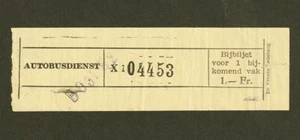 VINTAGE 1952 BELGIAN BUS TRANSPORT TICKET - Foto 1 di 1