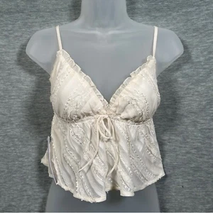 Top Princesa Polly Cami Mujer Talla 2 Marfil Boho Cottagecore Transparente Festival - Imagen 1 de 7
