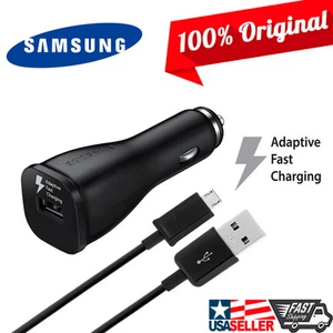 Original Samsung Galaxy Note 5 S6 edge Plus Adaptive Fast Car Charger Data Cable - Picture 1 of 6