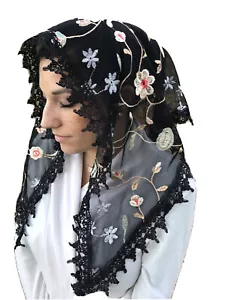 Veil Lace Mantilla Catholic Church Chapel Scarf Headcovering Latin Mass BF - Picture 1 of 3