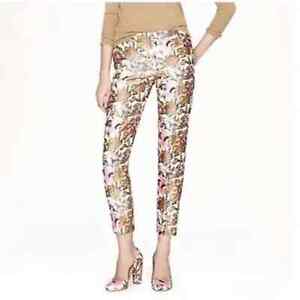 J.Crew Collection Floral Silk Crop Ankle Trouser Pant Size 4