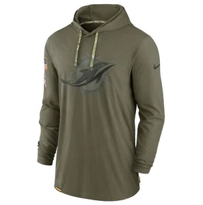 MIAMI DOLPHINS 2022 NIKE Salute to Service Tonal HOODIE T-Shirt MEN'S LARGE - Picture 1 of 5