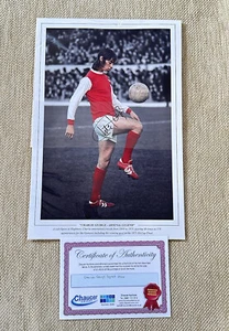 Genuine Hand Signed Photo Autograph Arsenal Legend Charlie George 18 x 12" COA - Picture 1 of 4