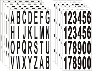10 Sheet 3 Inch Mailbox Numbers and Letters Cut Classic Style Self-Adhesive Viny - Picture 1 of 12