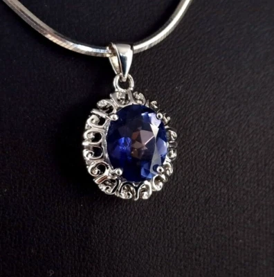 Anhänger Silber 925 blau Farbstein -  zeitlos schön - Bild 1 von 4