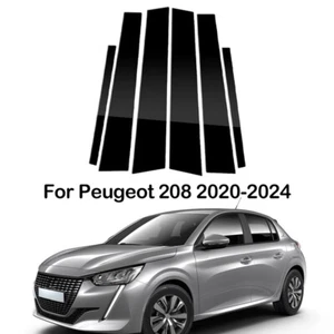 6pcs Gloss Black Window Door Pillar Posts Trim Cover Fit For Peugeot 208 2020-24 - Picture 1 of 24