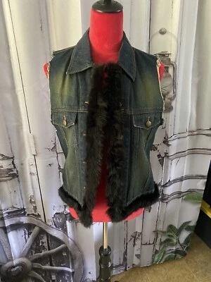 Women’s Rabbit Trimmed Vest Large - Image 1 of 4