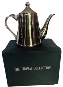 Vintage THOMAS COLLECTION Silver Clad Over Porcelain Coffee Tea Pot R 3 - Picture 1 of 7
