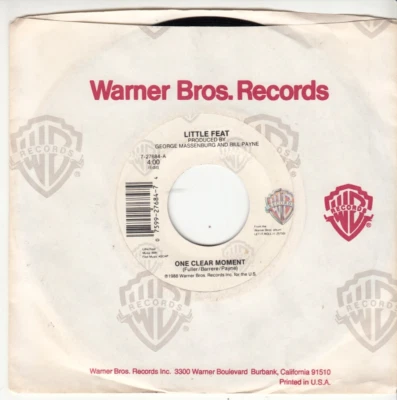 LITTLE FEAT - ONE CLEAR MOMENT - ORIGINAL WARNER BROS. RECORDS 45 - GREAT SHAPE - Image 1 of 2