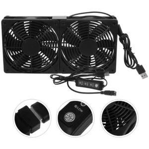 Adjustable Dual Computer Fan Cooling Silent USB Cooler For Desktop PC Case - Picture 1 of 20