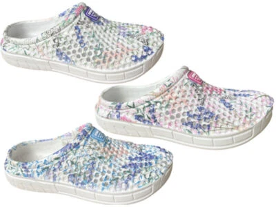 Ladies EVA Clogs Sandals Slip Ons Mules Waterproof Garden Ditsy Floral Butterfly - Image 1 of 3