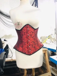 Heavy Duty 24 Double Steel Boned Waist Training Brocade Underbust Corset USA Sal - Picture 1 of 4