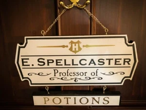 Custom Magical Wizards School Rustic Professor Hand Crafted Solid Wood and Paint - Picture 1 of 11