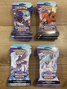 Pokémon Schwert und Schild Chilling Reign SLEEVED Booster Packs☑️⭐️ 32 Packs - Bild 1 von 2