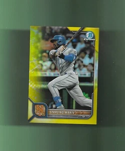2022 Bowman CHROME YELLOW LIMITED REFRACTOR # 97 STARLING MARTE NY METS /75 - Picture 1 of 2