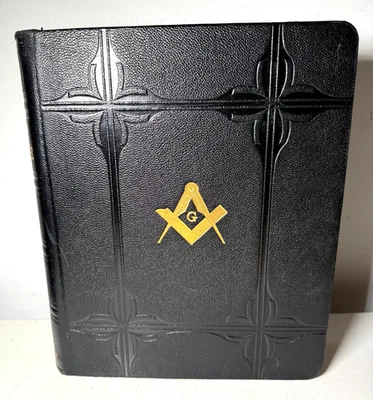 VTG 1932 LARGE MASONIC HOLY BIBLE AJ. HOLMAN CO. SELF-PRONOUNCING FREEMASON GIFT Foto 1 de 4