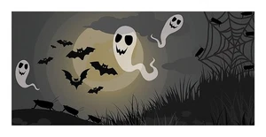 Nervenkitzel & Schüttelfrost Geisternacht Terrarium & Aquarium Hintergrund klammern 36"×18" - Bild 1 von 1