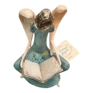 Edens Angels Wisdom Figurine 5 1/2" Tall Resin Angel Reading Book Sculpture 2008 - Picture 1 of 8
