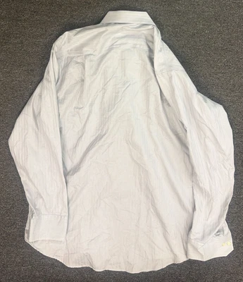 Camisa Donald J Trump Signature Collection Para Hombre 16.5 34/35 Azul Rayas Sin Hierro Foto 1 de 3