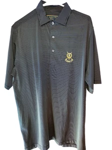 Camisa polo St. Andrews Links Tartan Collection negra/amarilla a rayas para hombre mediana - Imagen 1 de 10