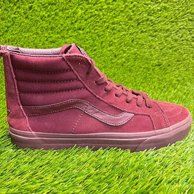 Vans Sk8-Hi Reissue Zip Mens Size 8 Red Athletic Suede Skate Shoes Sneakers - Image 1 of 4