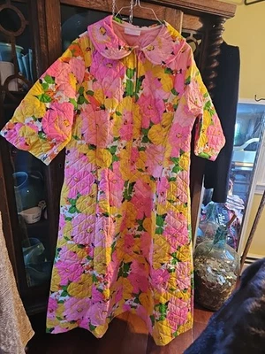 Abrigo bata vestido vintage años 60 SEARS ropa de salón casa AUDAZ FLORAL ¿Pequeño?  Foto 1 de 4